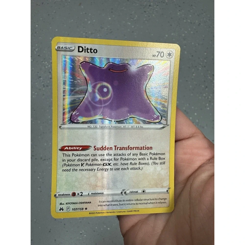 Ditto 107/159 HOLO BLEED ERROR! ✨ Rare 2023 Pokemon Crown Zenith Card NM